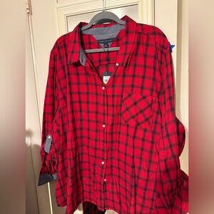 Tommy Hilfiger plaid shirt. Long sle  3x NWT
